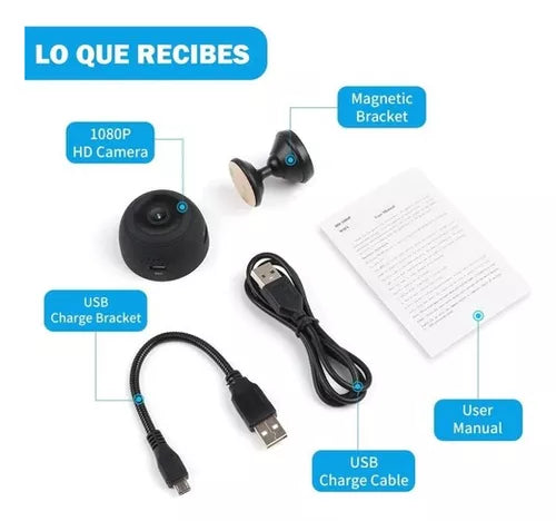 🎥 Mini Cámara Espía Full HD 1080p con WiFi y Visión Nocturna 🕵️♂️